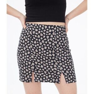 Aeropostale Notched Hem Mini Skirt Size Small Daisy Floral Print Preppy